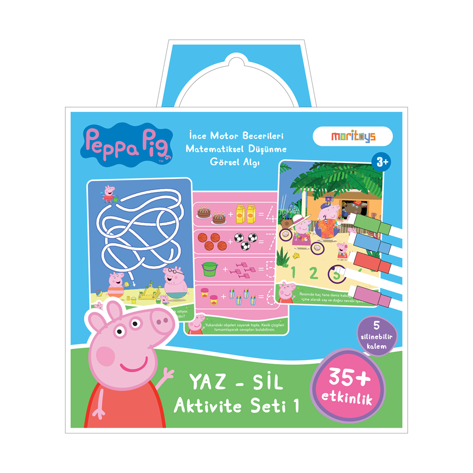 Peppa Pig Yaz - Sil Aktivite Seti 1: Matematiksel Düşünme, Görsel Algı ve İnce Motor Becerileri
