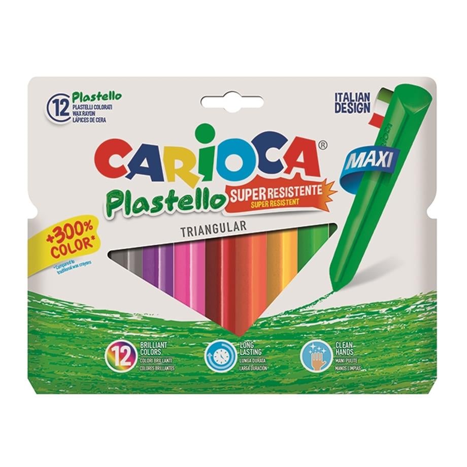 PLASTELLO JUMBO ÜÇGEN ELLERİ KİRLETMEYEN YIKANABİLİR PASTEL BOYA KALEMİ 12'Lİ