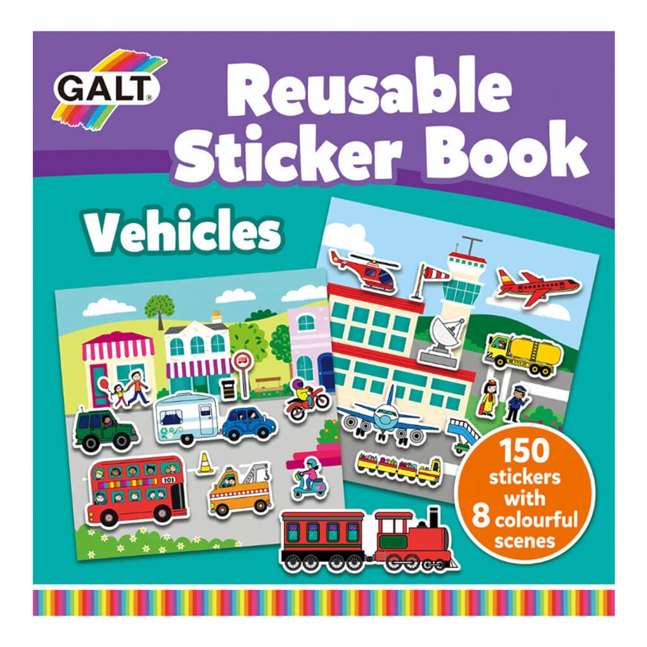 Reusable Sticker Book - Vehicles 3 Yaş+