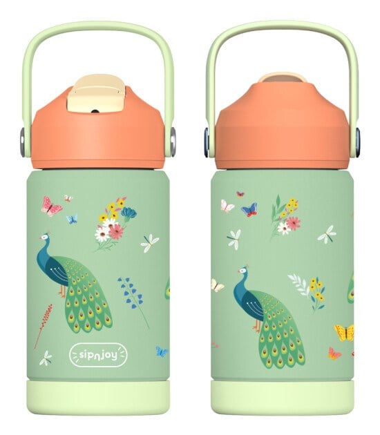 SipnJoy - FlipSip Çocuk Su Termosu | 360 ml - Peacock Queen