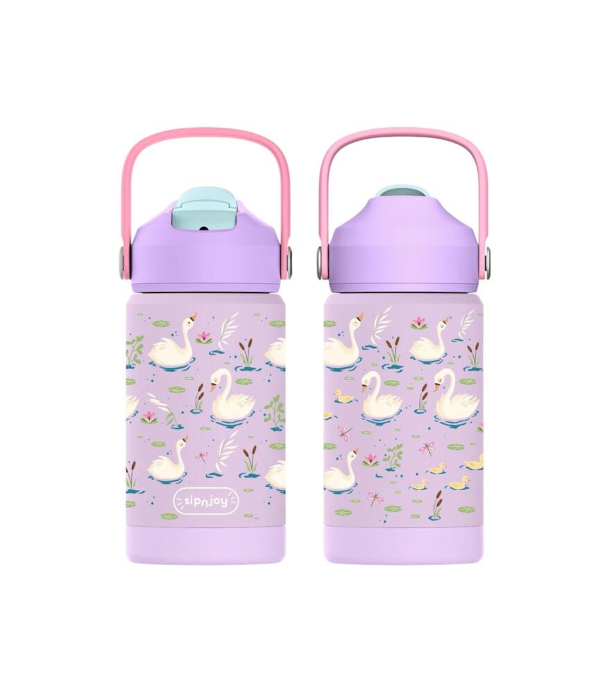 SipnJoy - FlipSip Çocuk Su Termosu | 360 ml - Swan Harmony