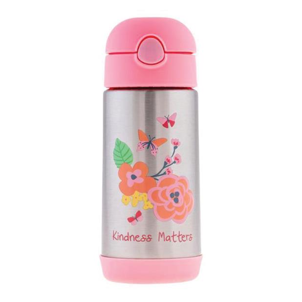 Stephen Joseph Kapaklı Paslanmaz Pipetli Suluk Çiçekli