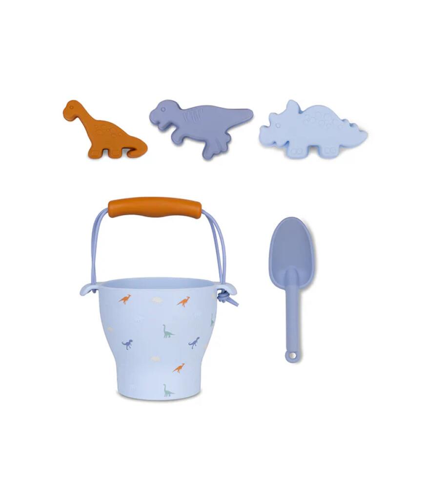 Swim Essentials Dinosaur Silikon Oyuncak Seti -Kova, Kürek ve 3 adet Kalıp