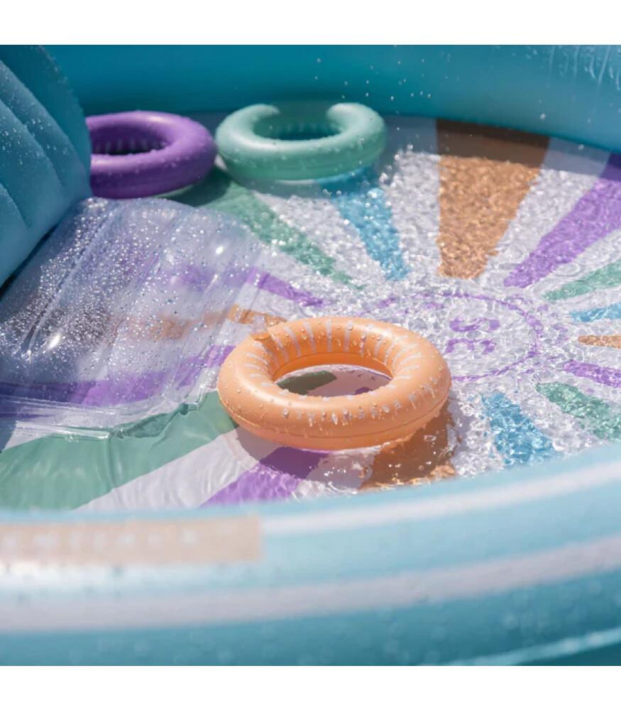Swim Essentials Hello Sunshine Fıskiyeli ve Kaydıraklı Şişme Oyun Havuzu 210cm