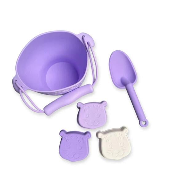 Swim Essentials Leopard Lila Silikon Oyuncak Seti -Kova, Kürek ve 3 adet Kalıp