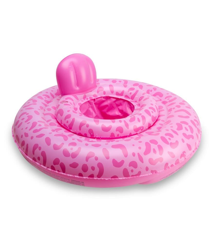 Swim Essentials Leopard Pink Bebek Sırt Destekli Yüzme Simidi 0-1 Yaş