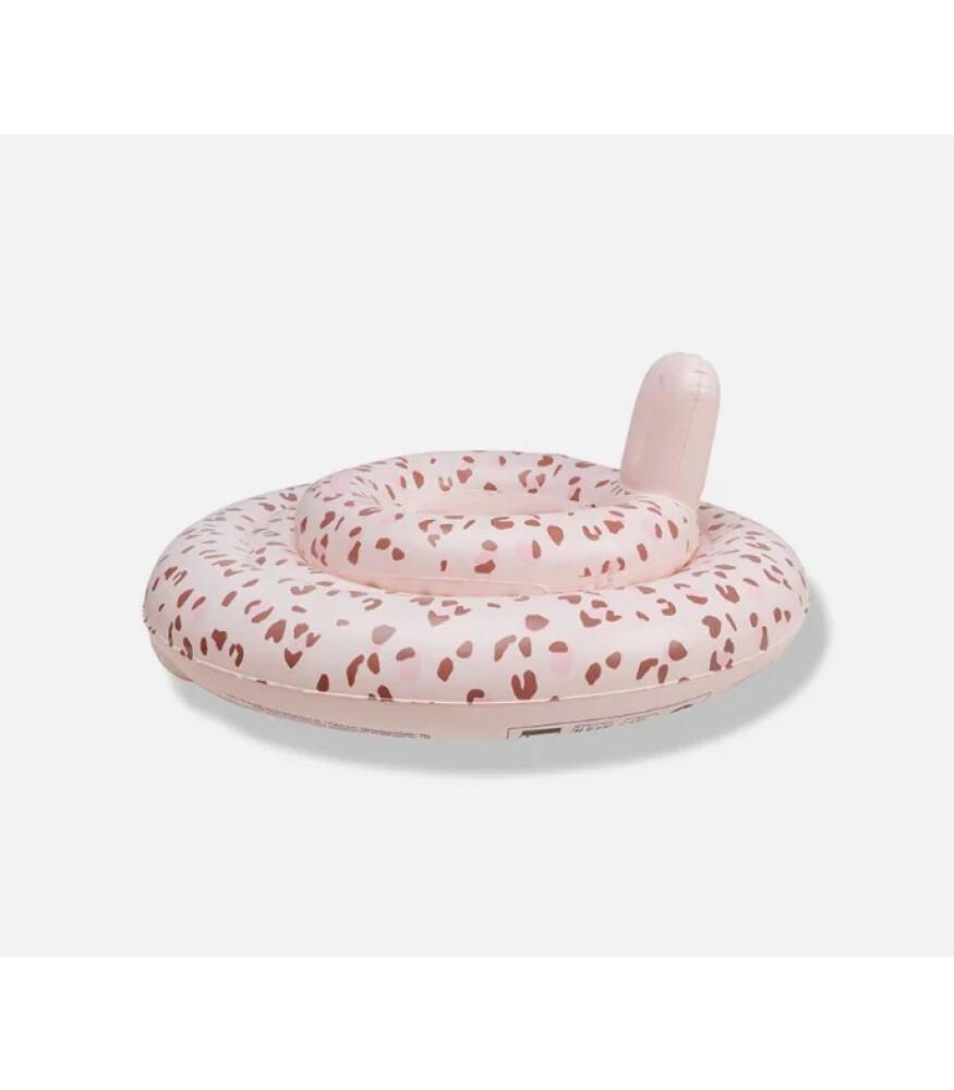 Swim Essentials Old Pink Leopard Bebek Sırt Destekli Yüzme Simidi 0-1 Yaş