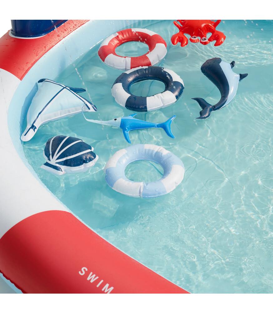 Swim Essentials Whale Fıskiyeli ve Kaydıraklı Şişme Oyun Havuzu 210cm