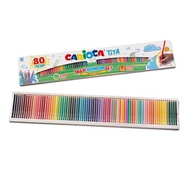 Tita Kuru Boya Kalemi Maxi Gökkuşağı Set 80Li