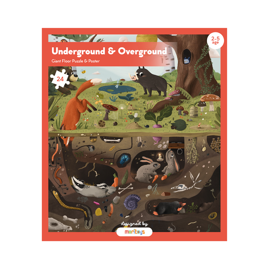 Underground & Overground - 24 Parça Çantalı Dev Yer Puzzle ve Posteri