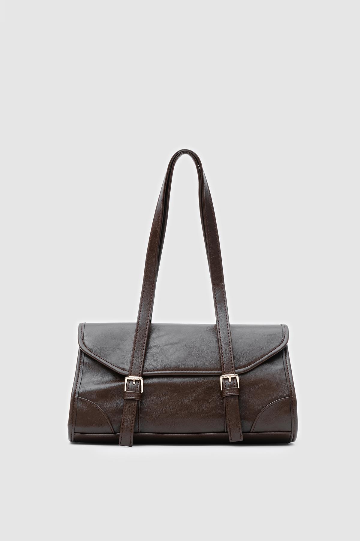 Lue Vintage Baget Çanta Acı Kahve