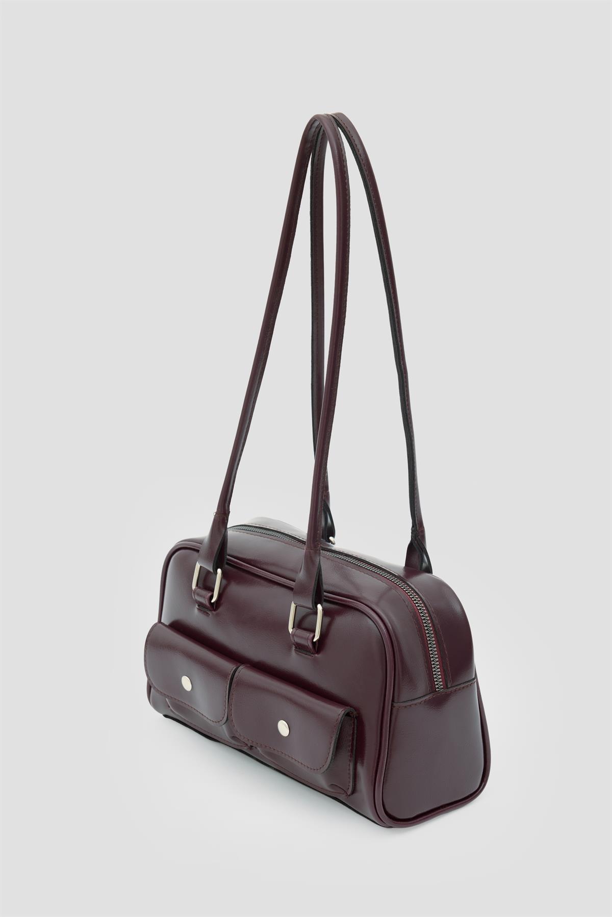 Rhan Retro Baget Çantası Bordo