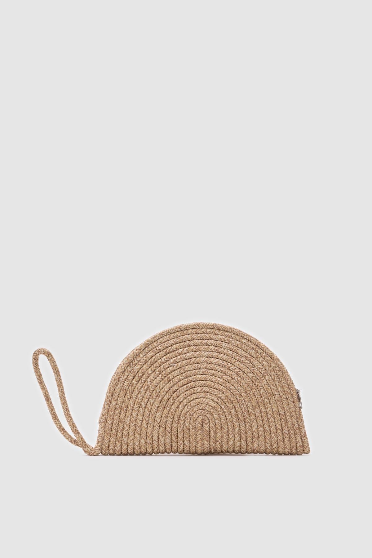 Most Hasır Clutch Çanta Vizon