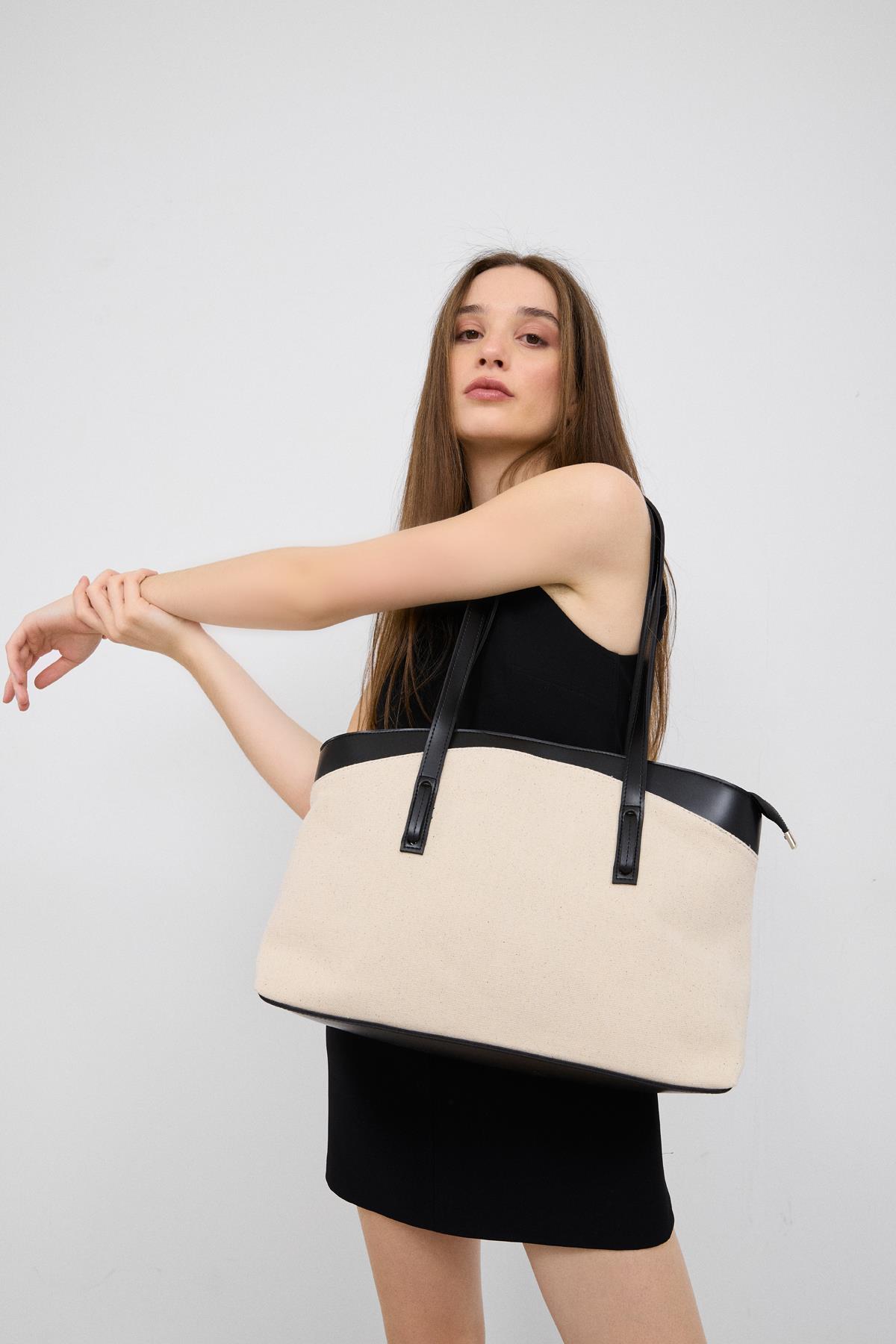 Citta Kanvas Tote Bag Siyah
