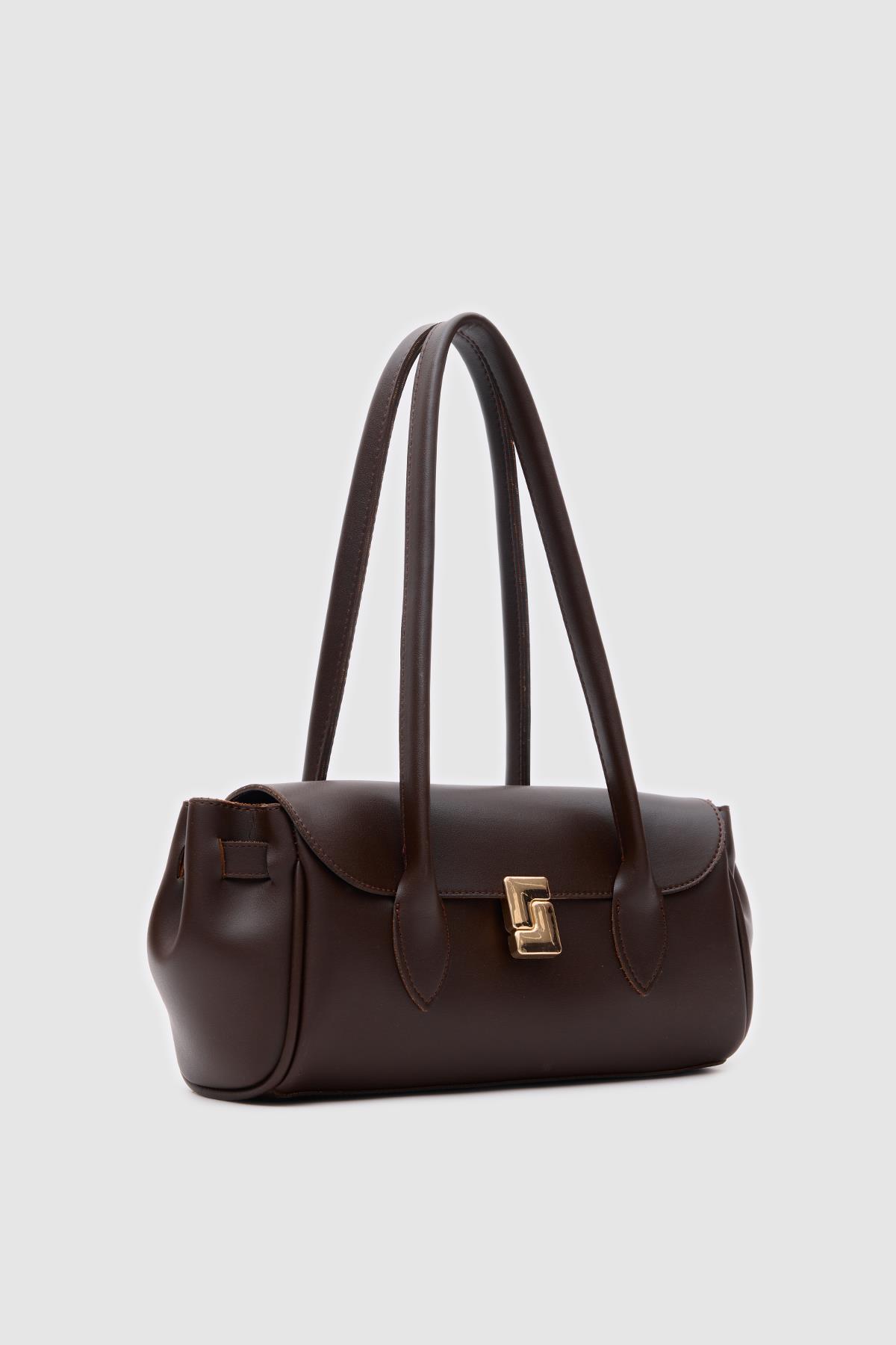 Lia Vintage Baget Çanta Kahverengi
