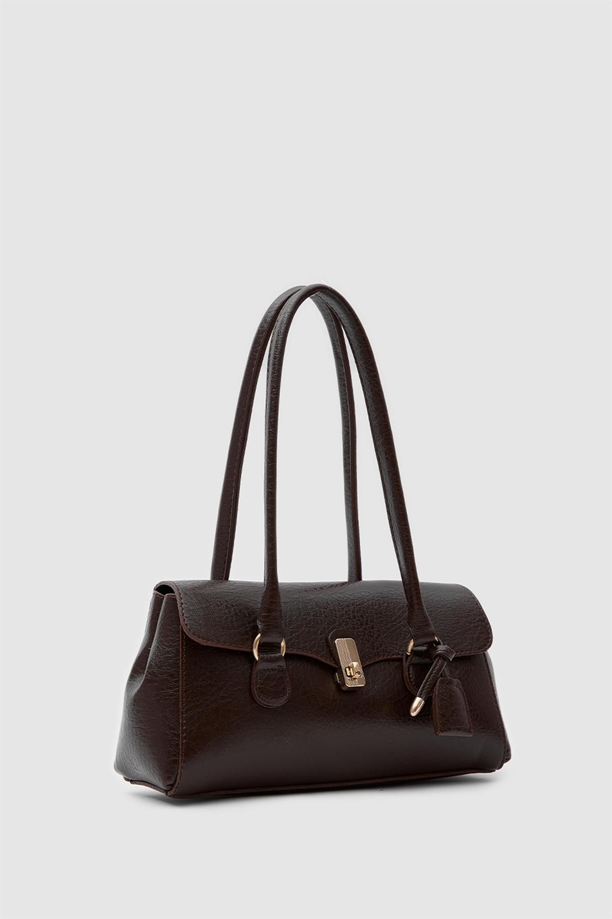 Lunera Vintage Baget Çanta Acı Kahve