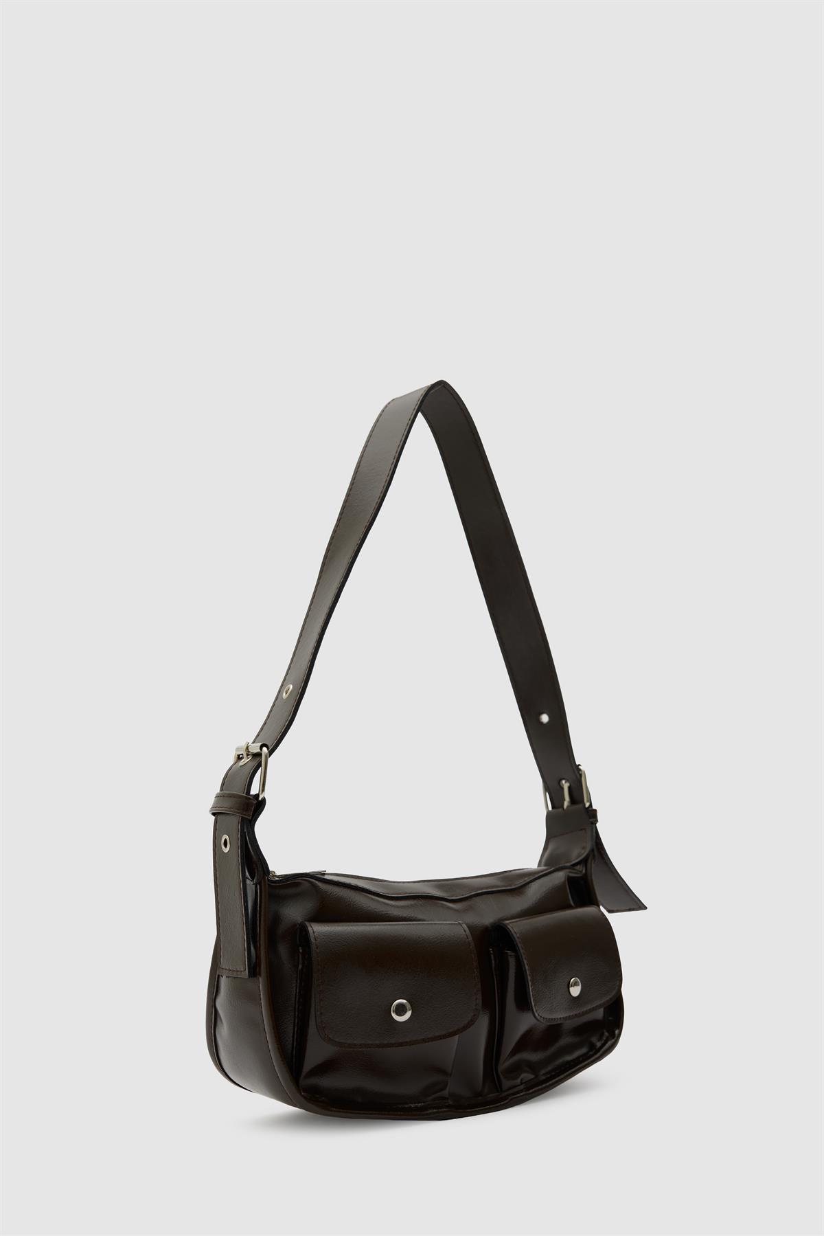 Diana Vintage Baget Çanta Kahve