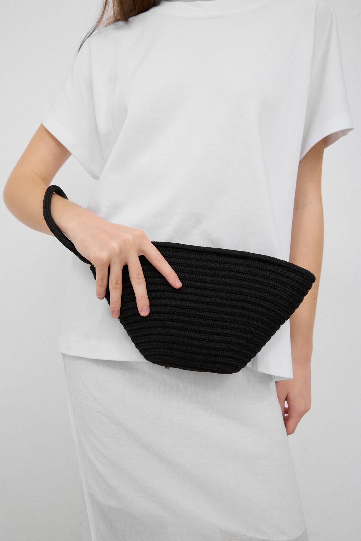 Rome Handmade Hasır Clutch Çanta Siyah