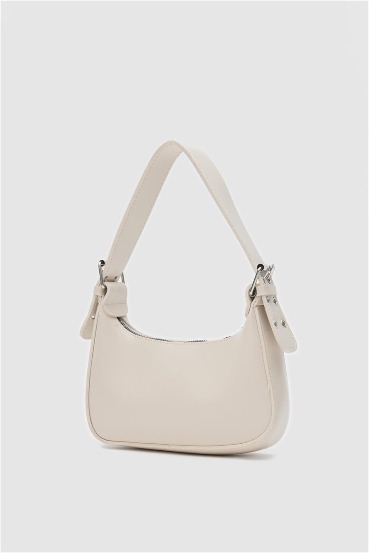 Muse Oval Baget Çanta Krem