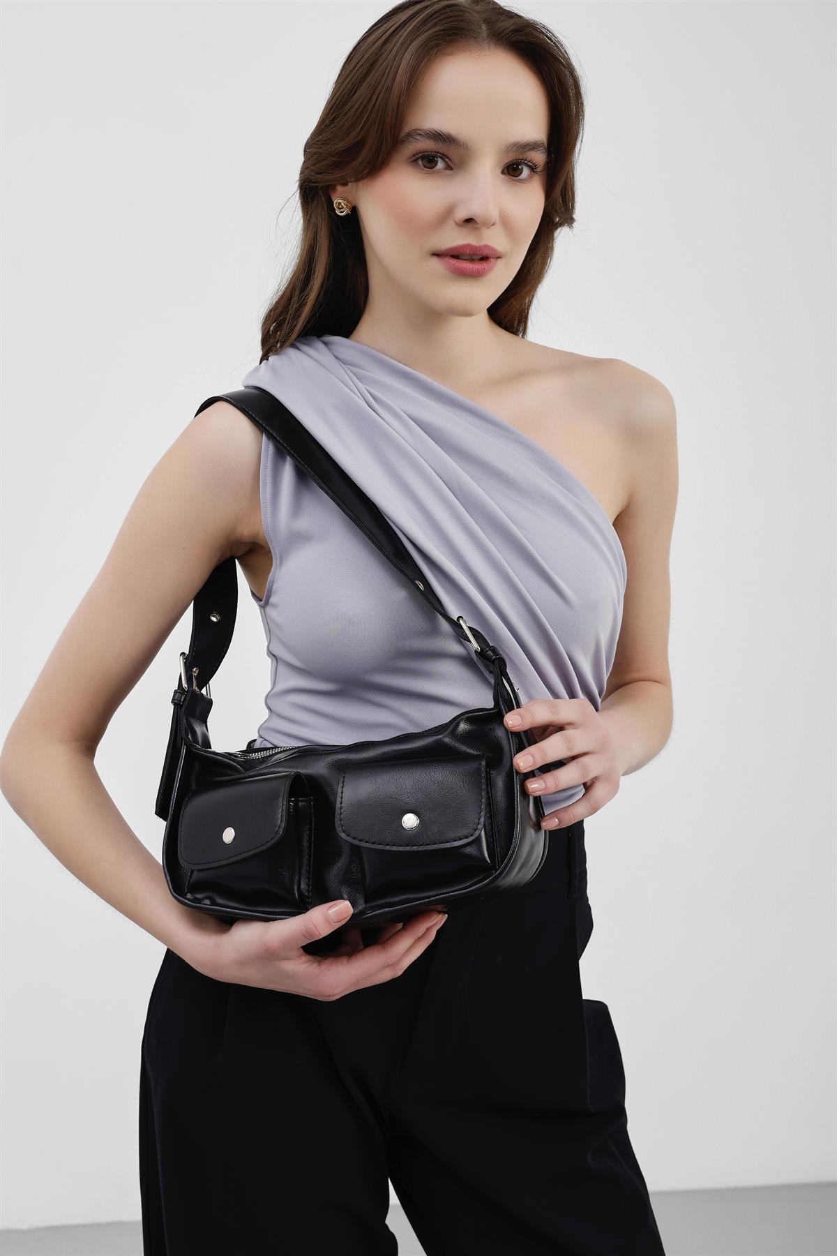 Diana Vintage Baget Çanta Siyah