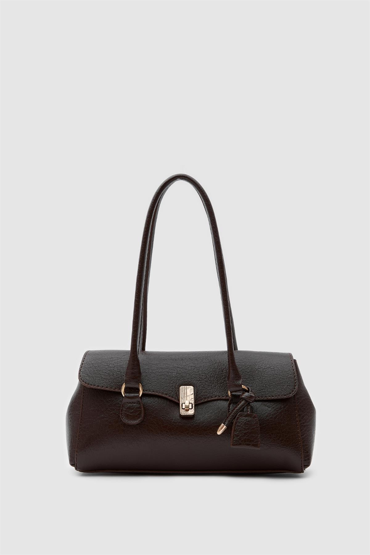 Lunera Vintage Baget Çanta Acı Kahve