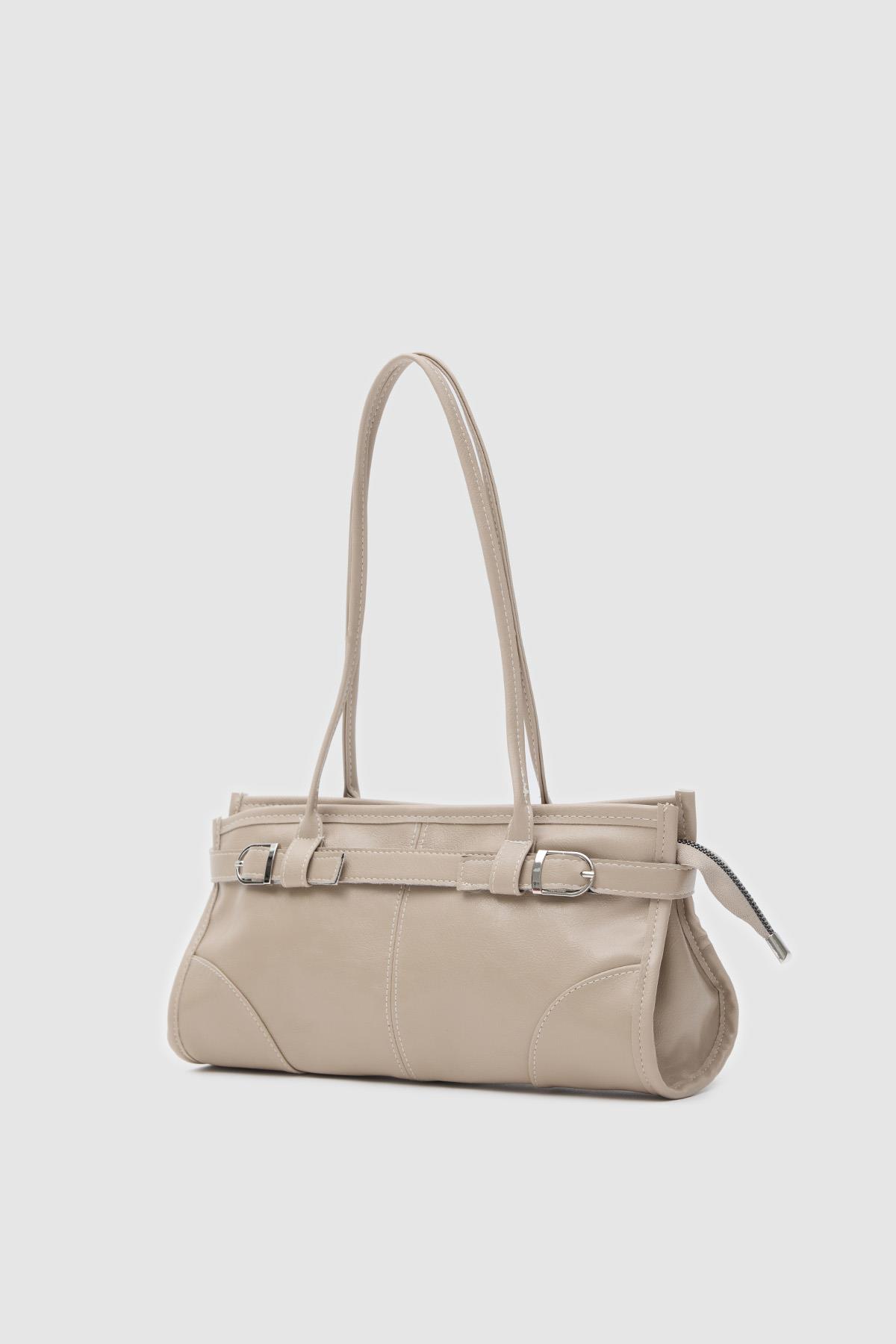 Enyola Vintage Baget Çanta Bej