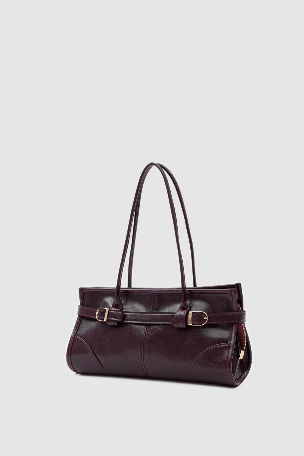 Enyola Vintage Baget Çanta Mürdüm