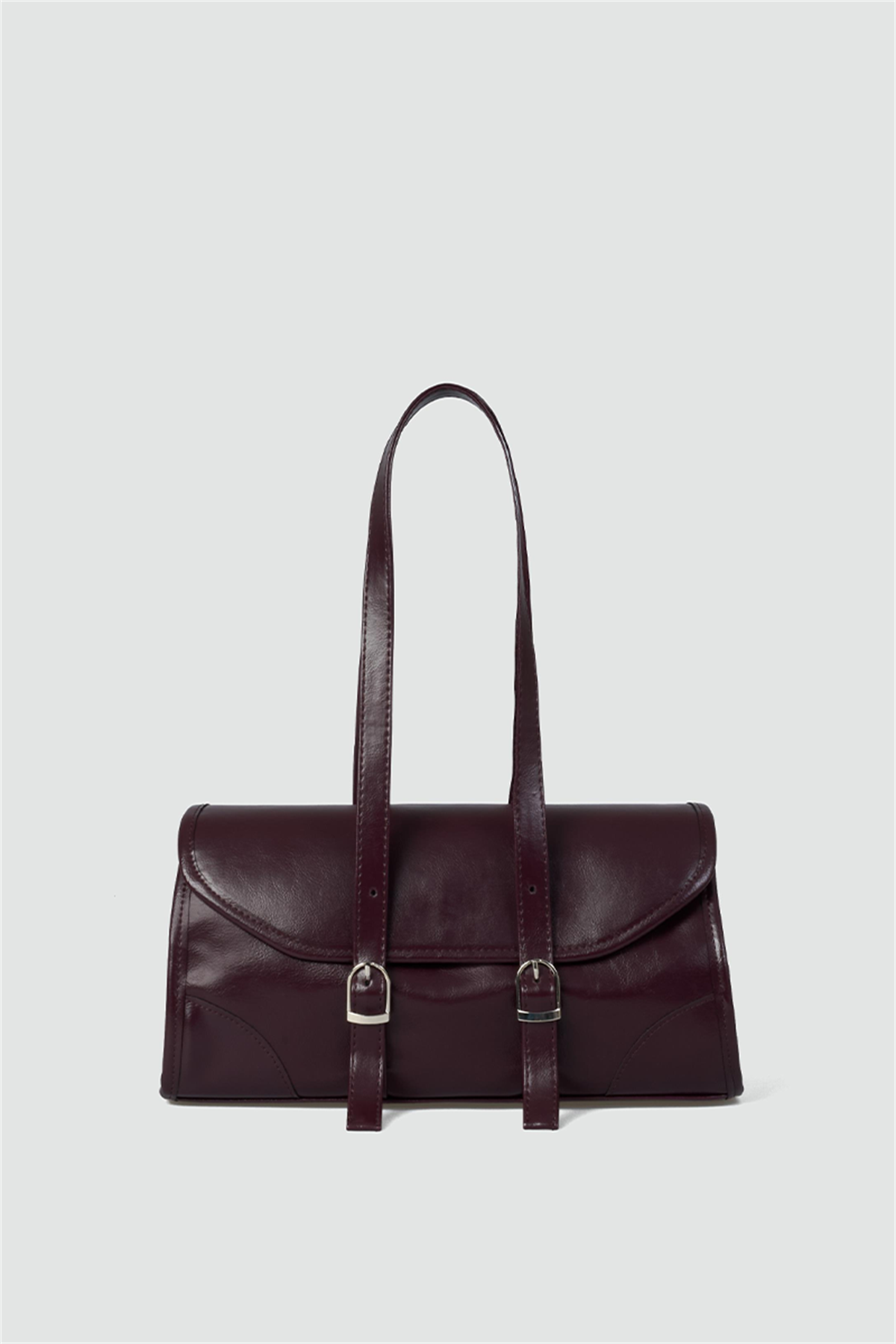 Calvino Vintage Baget Çanta Mürdüm