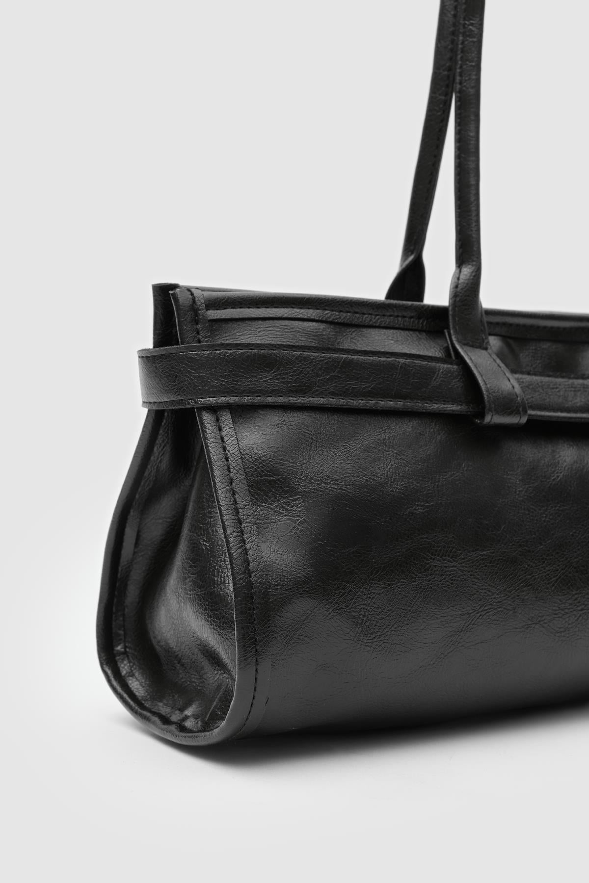 Enyola Vintage Baget Çanta Siyah