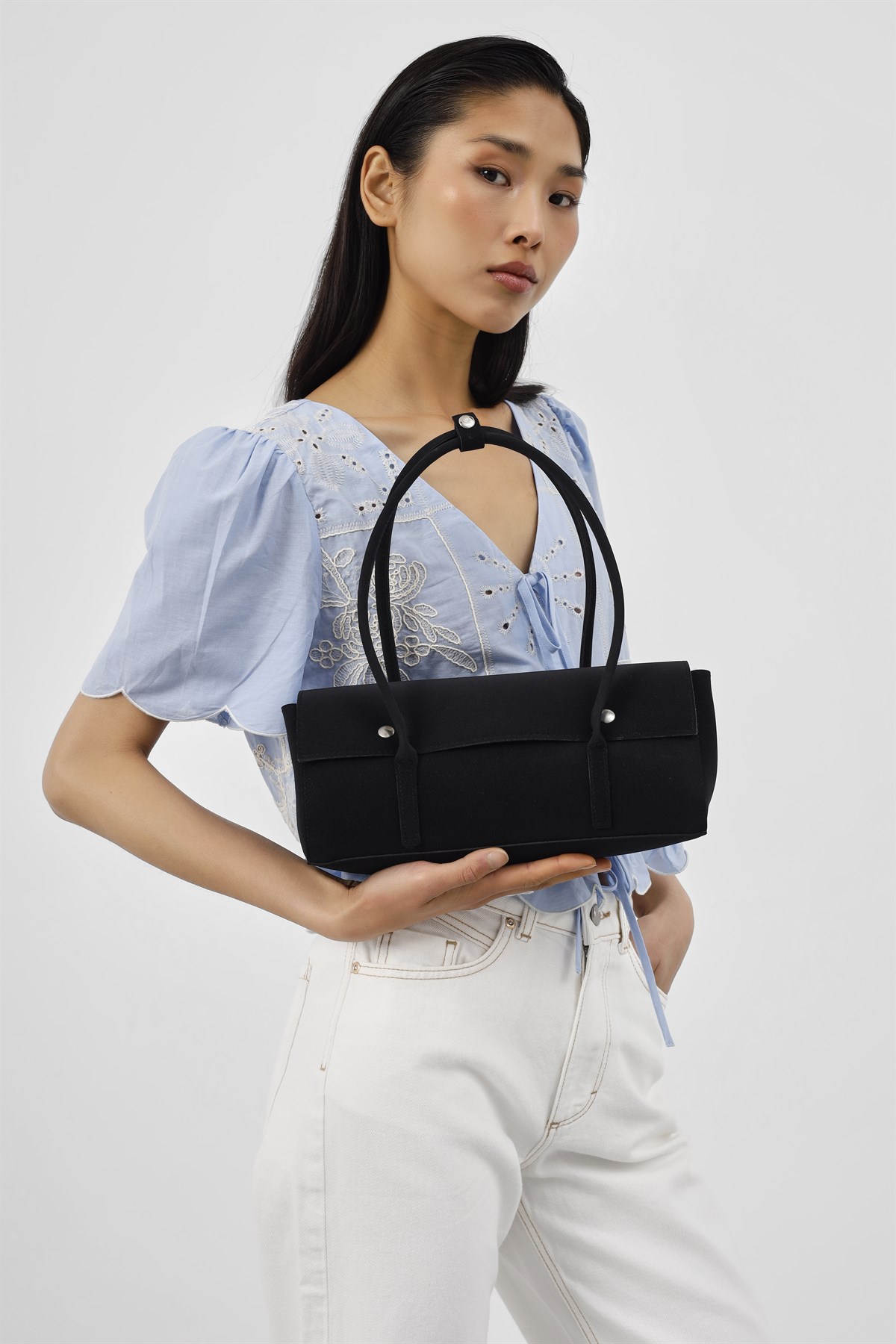 Mari Vintage Baget Çanta Siyah