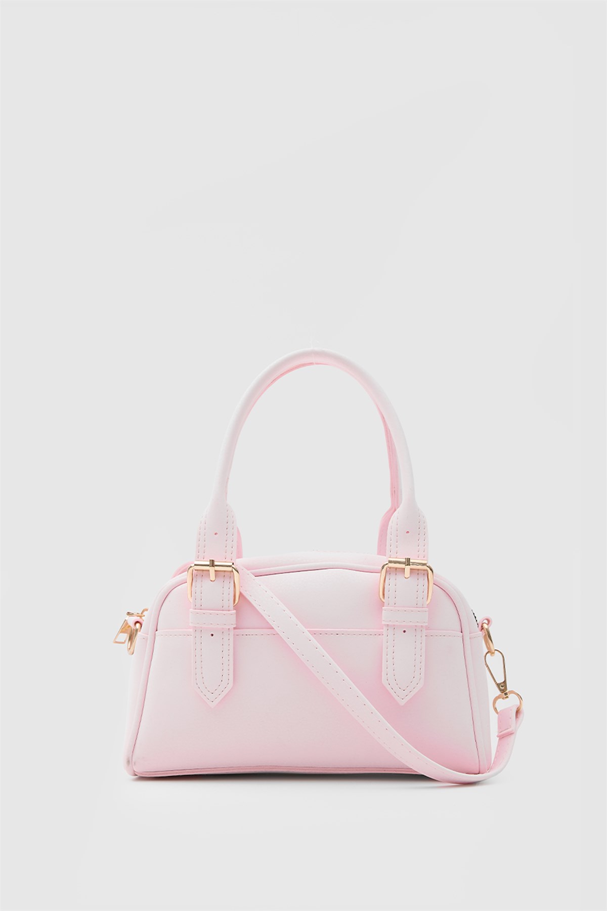 Saffiano Ayarlanabilir El ve Çapraz Çanta Pudra Pembe