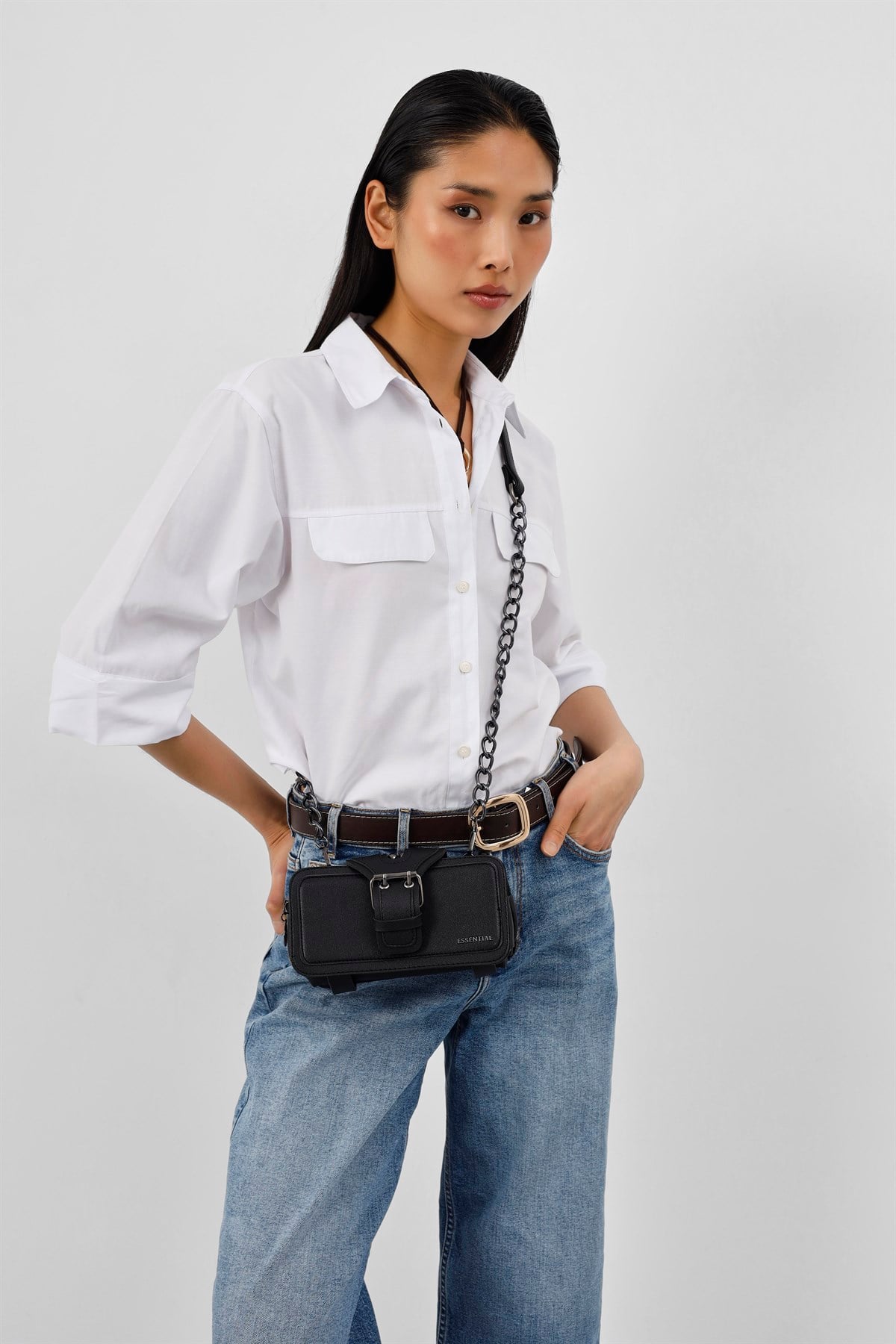 Movo Çok Gözlü Çapraz Çanta Siyah