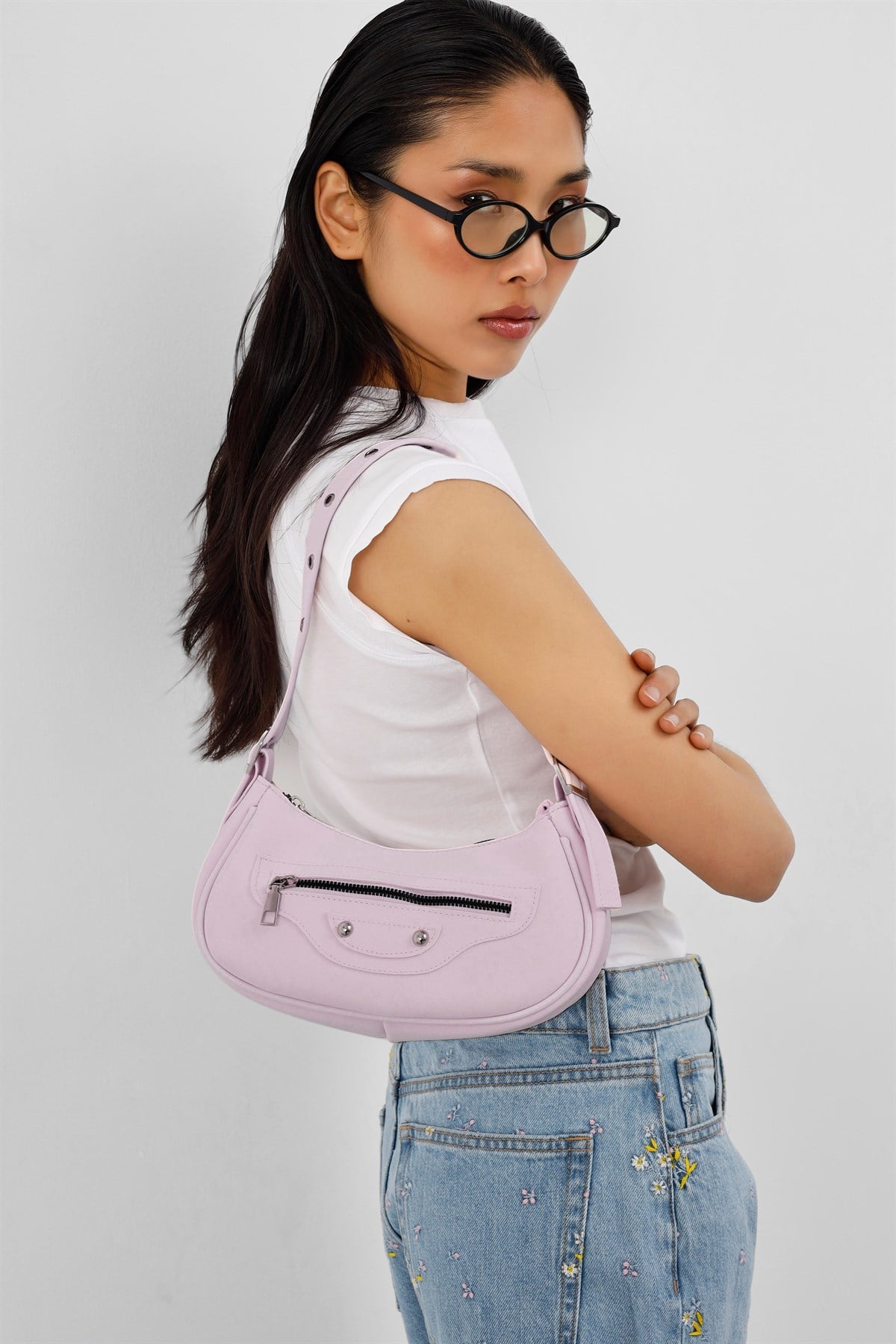 Sandy 90s Retro Baget Çanta Sakura Pembe