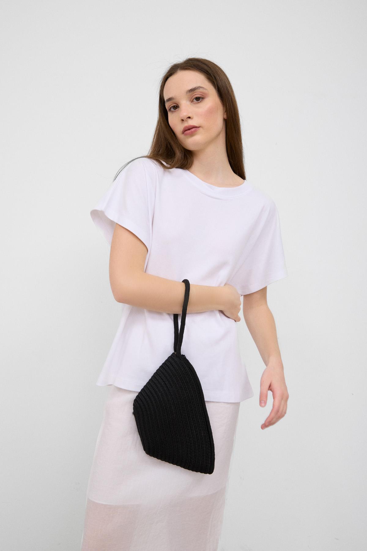 Rome Handmade Hasır Clutch Çanta Siyah