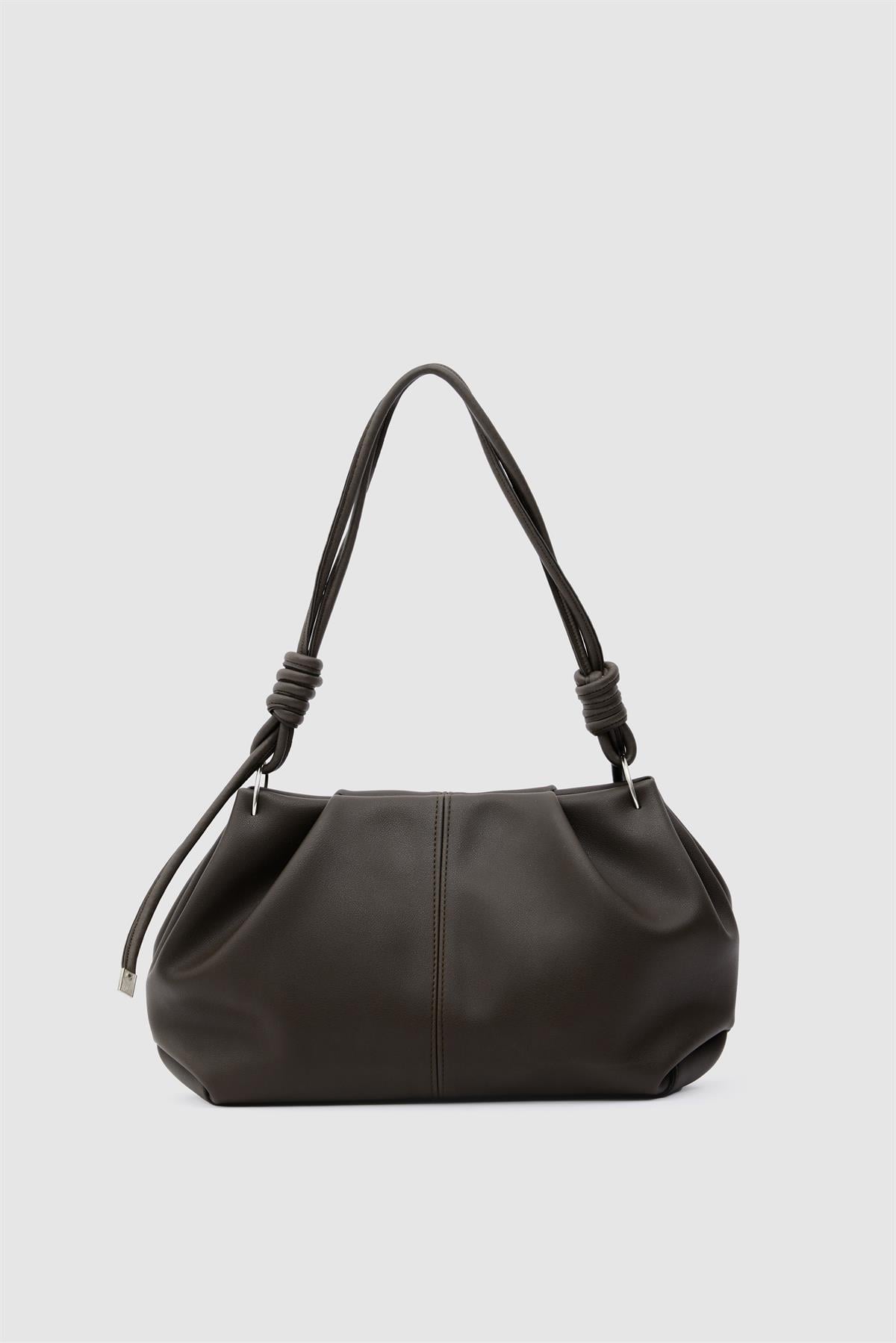 Casa Bağlama Detaylı Omuz Çantası Kahve