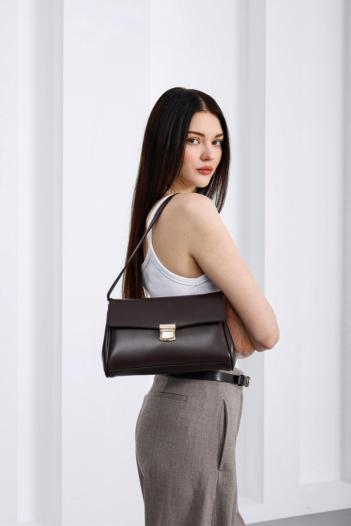 Lauren City Baget Çanta Kahve