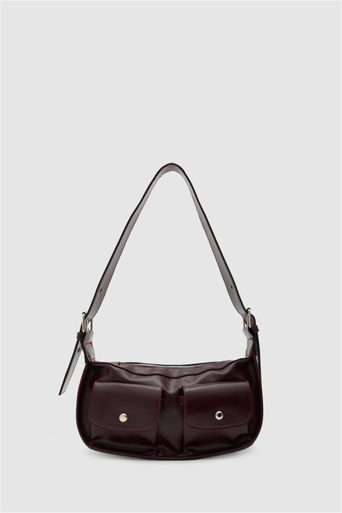 Diana Vintage Baget Çanta Bordo