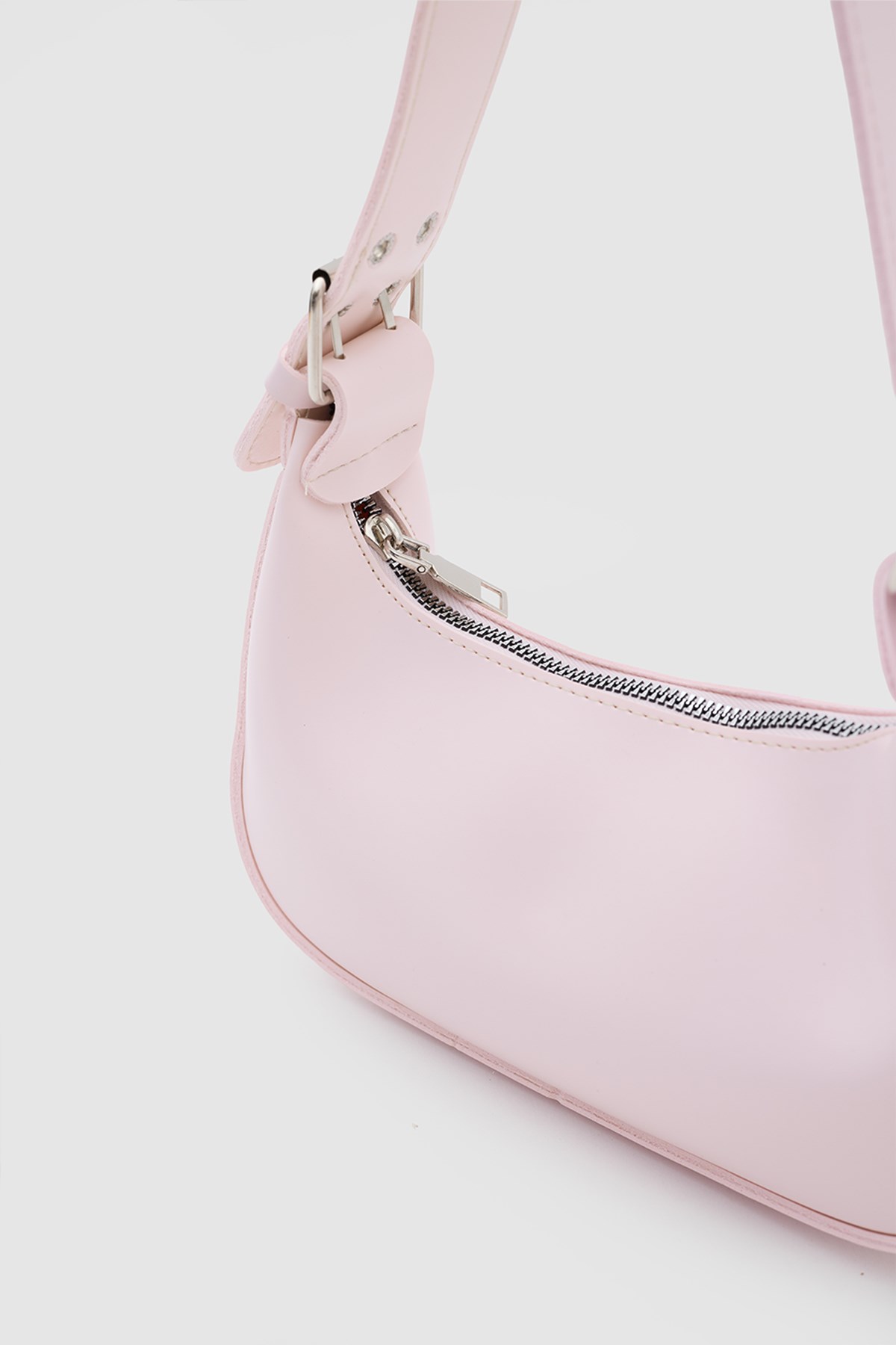 Muse Oval Baget Çanta Pudra Pembe