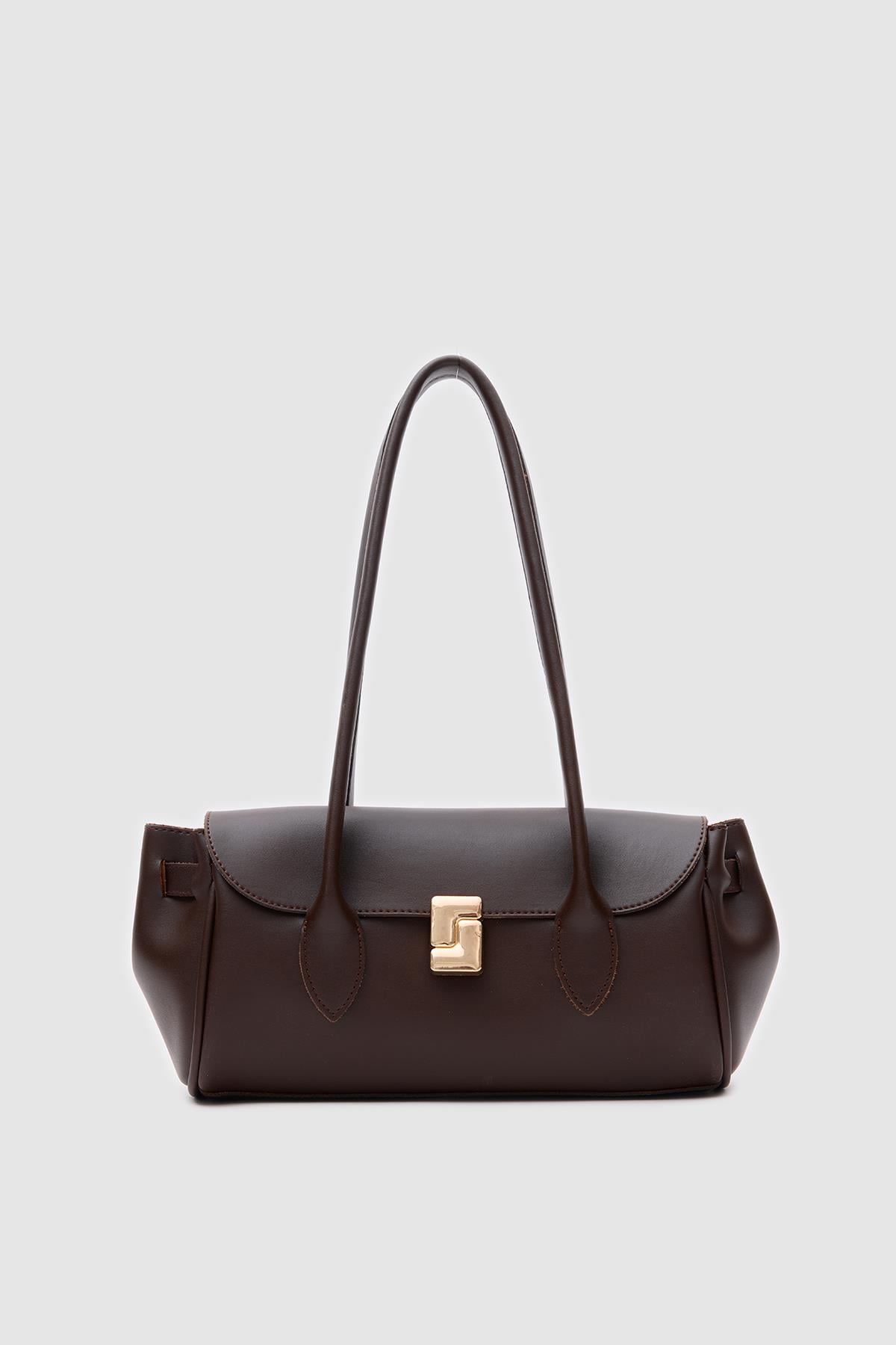 Lia Vintage Baget Çanta Kahverengi