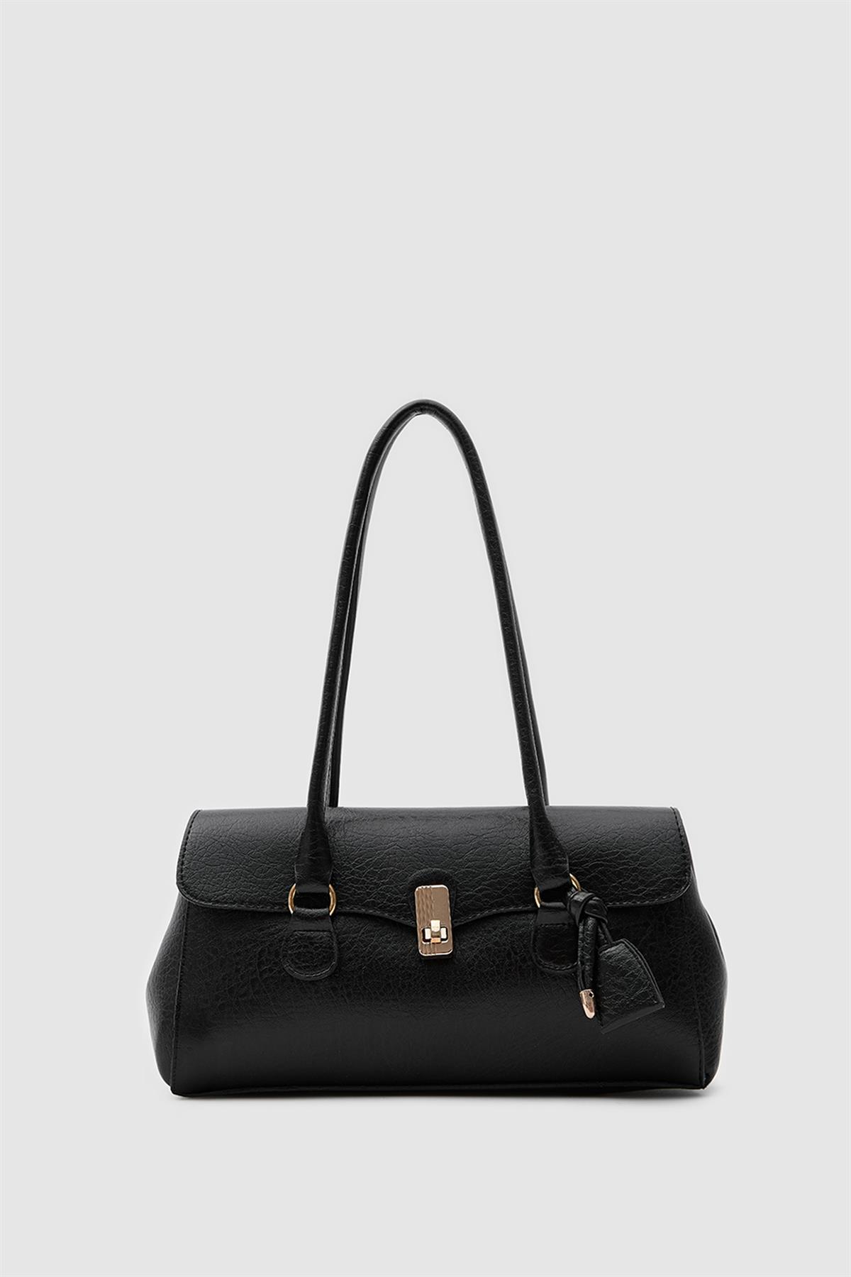 Lunera Vintage Baget Çanta Siyah