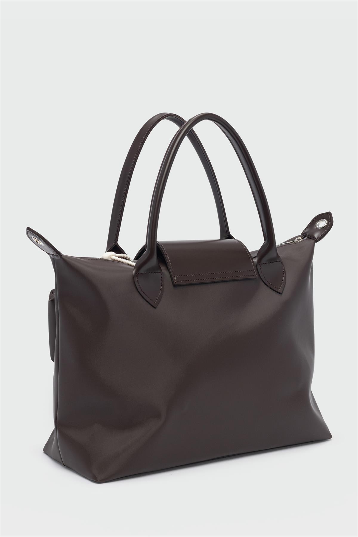Booster Charmlı Omuz Çantası Kahve
