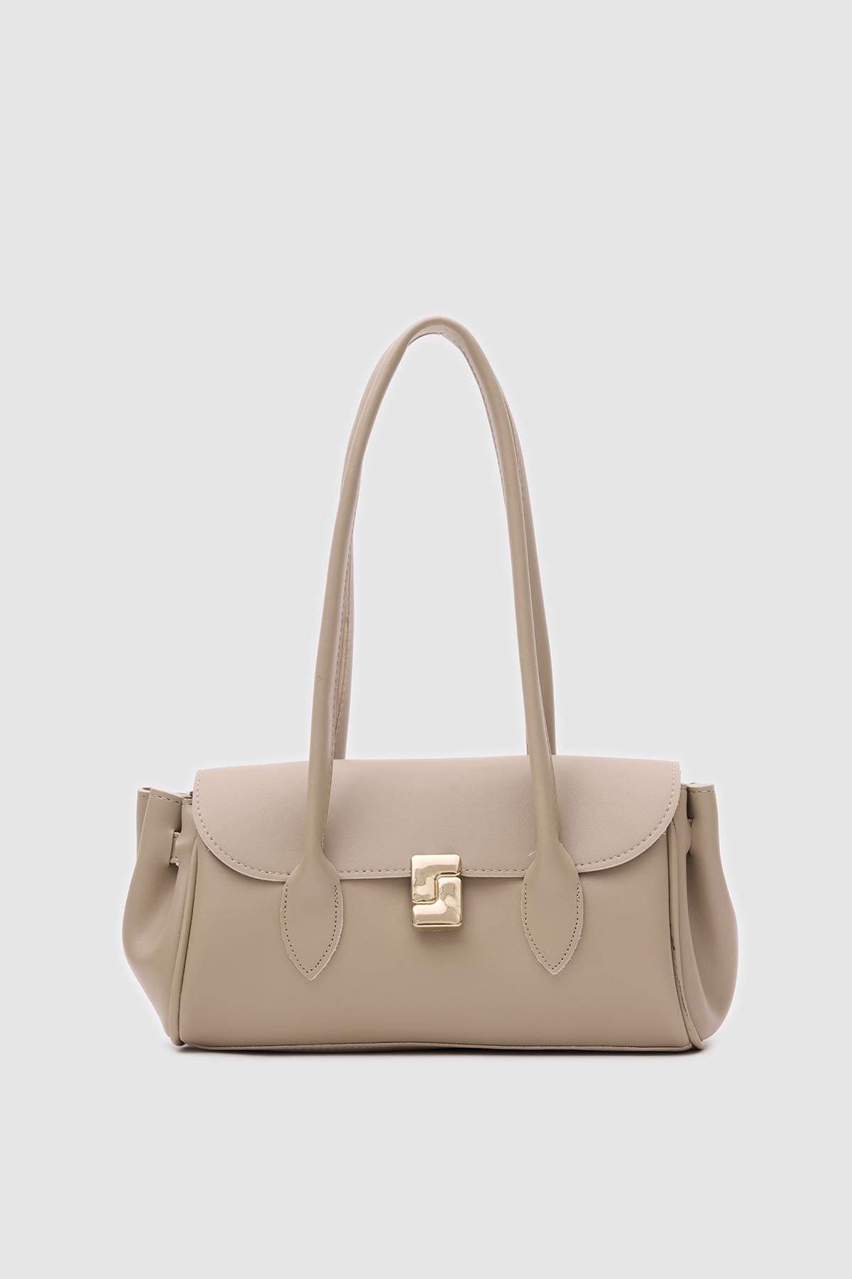 Lia Vintage Baget Çanta Bej