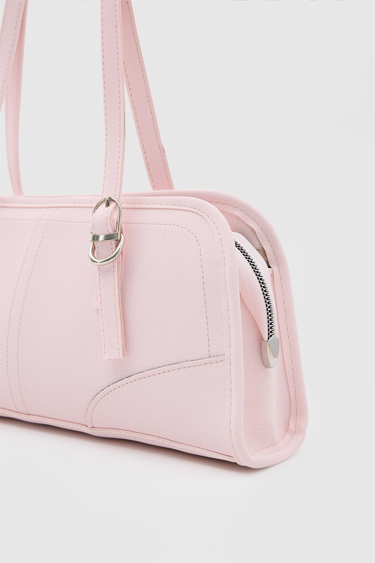 Vanity Nubuk Baget Çanta Pudra Pembe