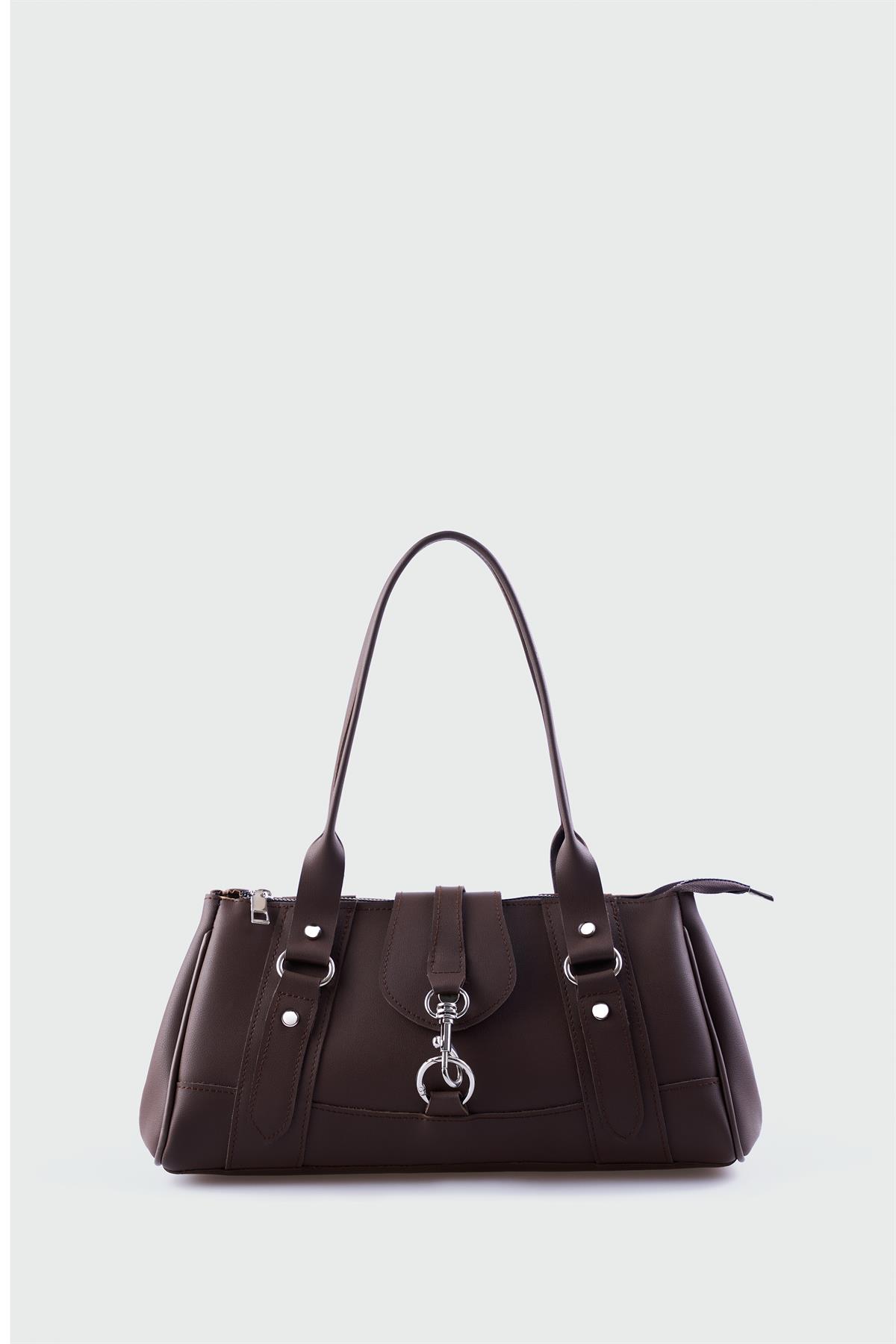 Noa Vintage Baget Çanta Kahve