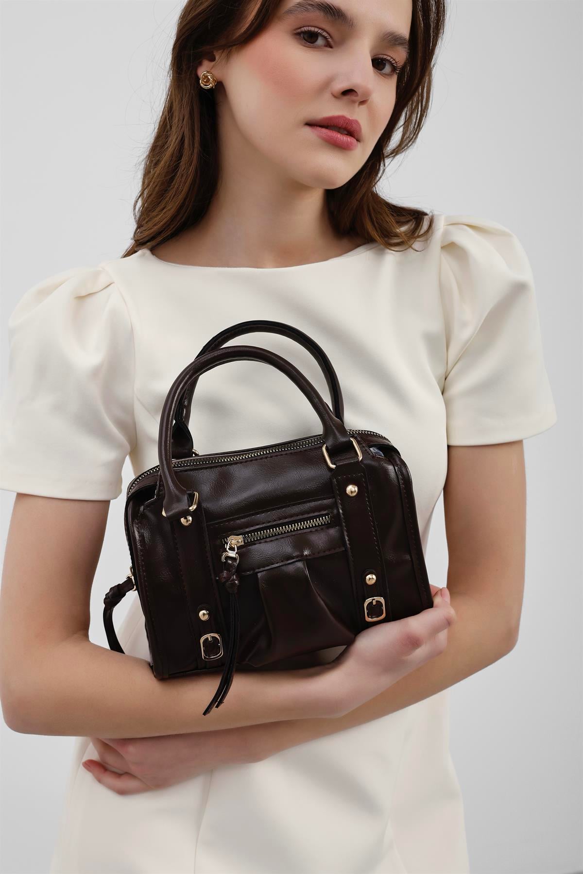 Lillia Bowling Çapraz Çanta Acı Kahve