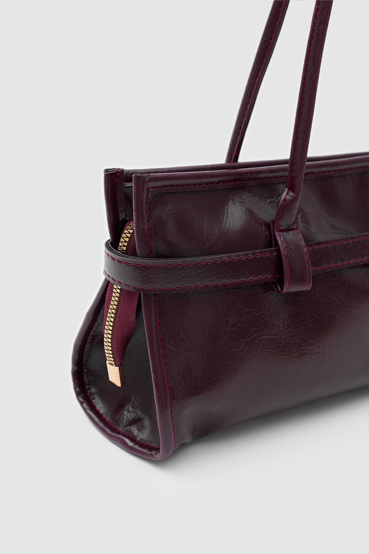 Enyola Vintage Baget Çanta Mürdüm