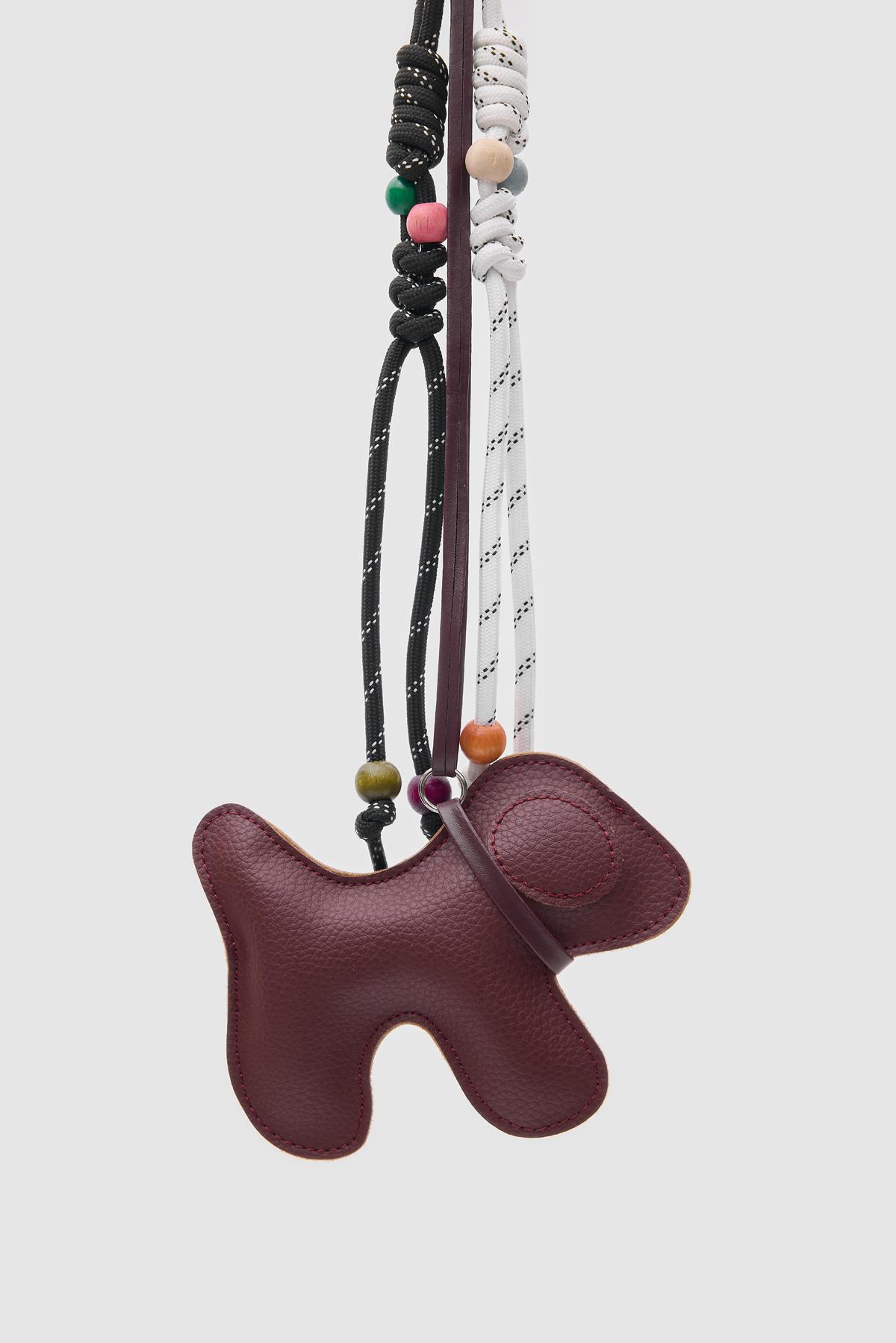 Köpekli Çanta Charmı  Bordo
