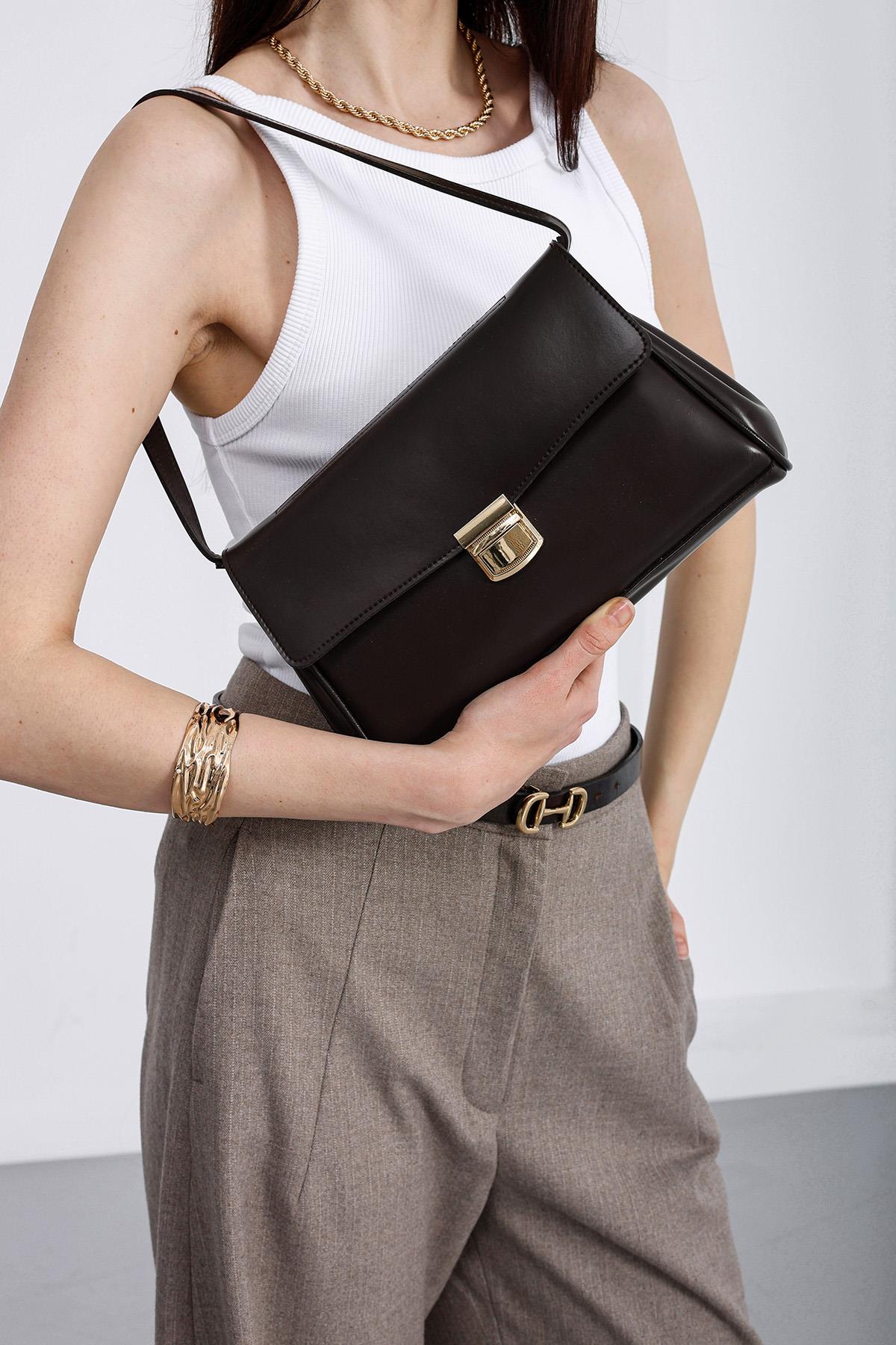 Lauren City Baget Çanta Kahve
