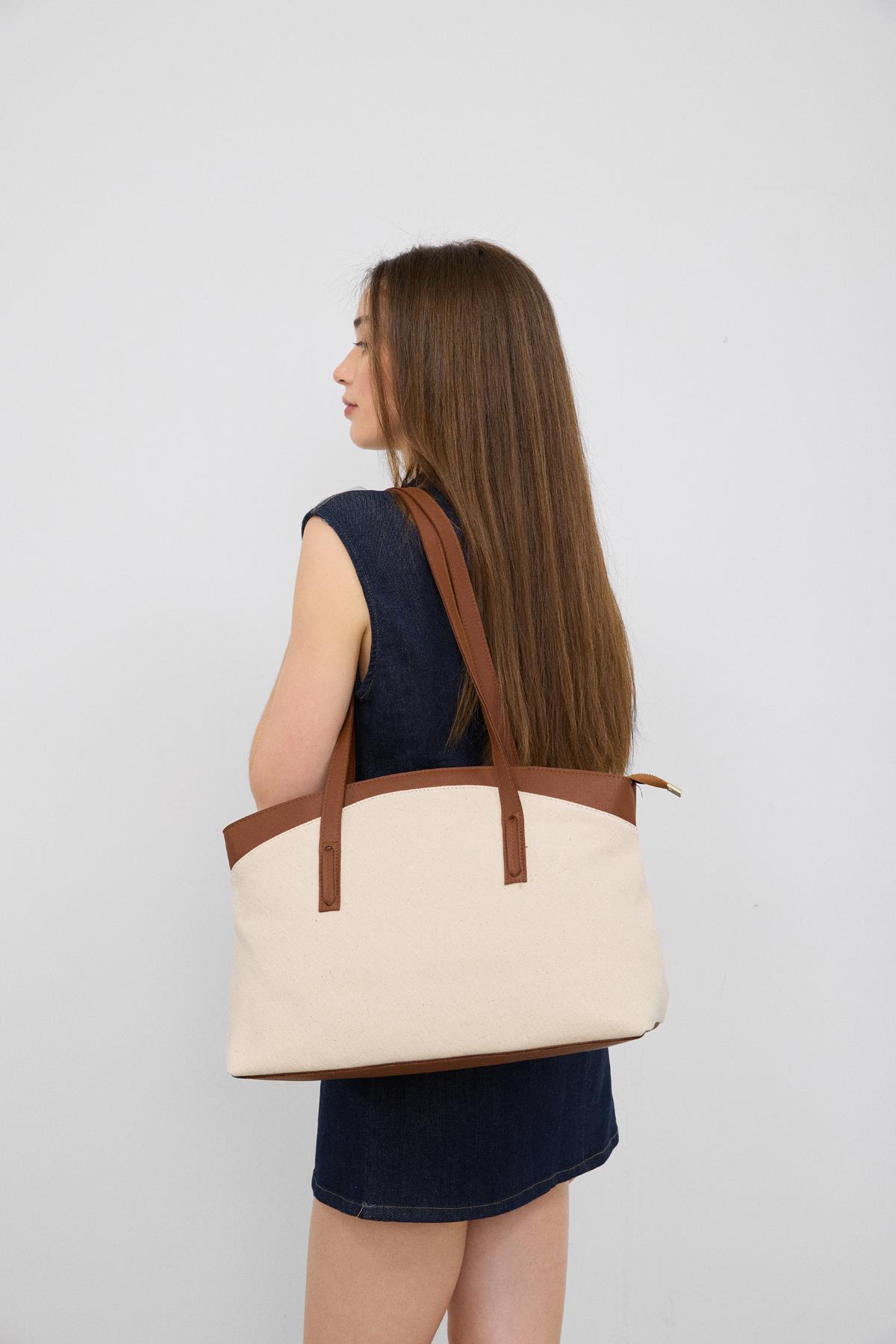 Citta Kanvas Tote Bag Taba