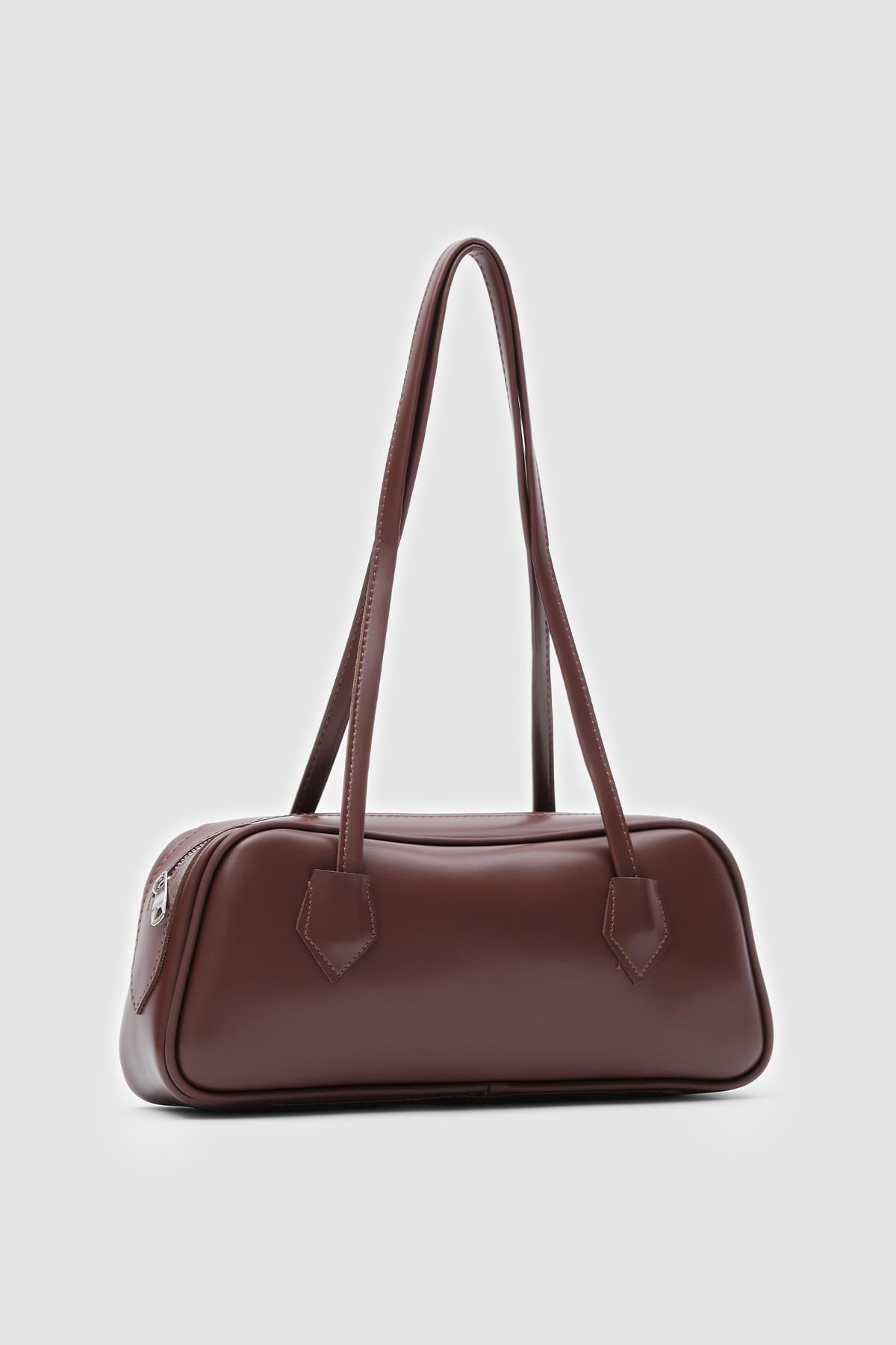 Boheme Vintage Baget Çanta Fındık Kabuğu